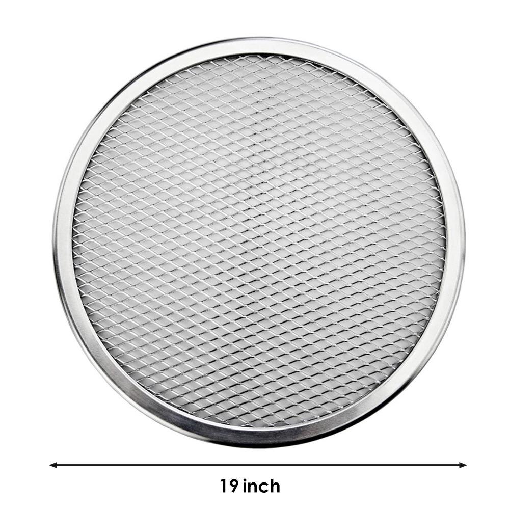 6-22 tommer genbrug non-stick aluminium mesh pizza skærm pasta bageplade net pizza holder bagegrej til hjemmet pizza butik: 19 tommer