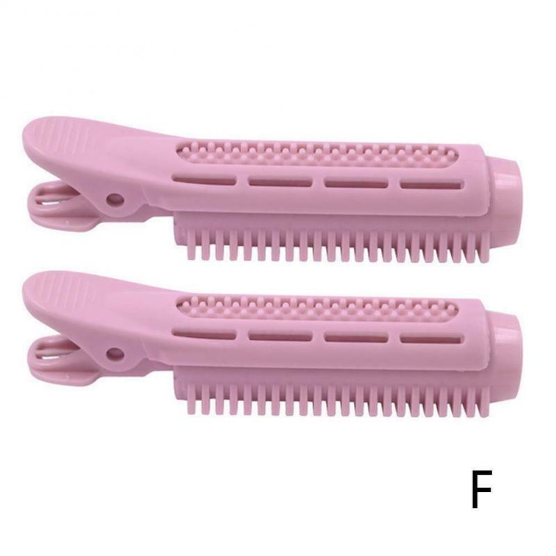 2 Stuks Volumizing Haar Wortel Clip Hair Curler Clips Klemmen Wortels Perm Staven Styling Rollers Natuurlijke Haar Styling Clip: Pink