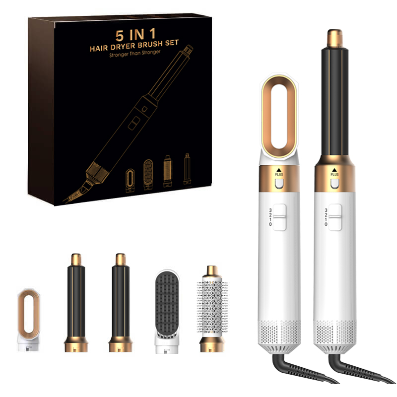 Professionele 5-in-1 Föhn Kam Set Heteluchtstyler voor Curling Rechttrekken Volumizing - Haarverzorging Tool Kit voor thuisgebruik