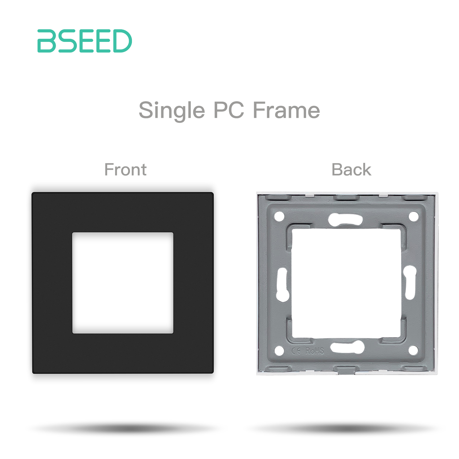 ​ BSEED EU Standaard Plastic Paneel Stopcontact Frame PC Frame Met Metalen Plaat 86/157/228/299mm Wit Zwart Goud Grijs