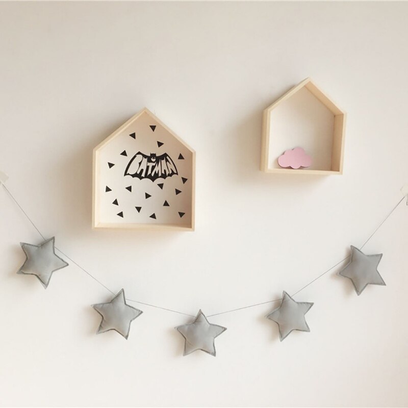 Stjerner guirlander babyværelse dekorationer børneværelse juleindretning børneværelse vægdekorationer baby drenge piger ornament: 9
