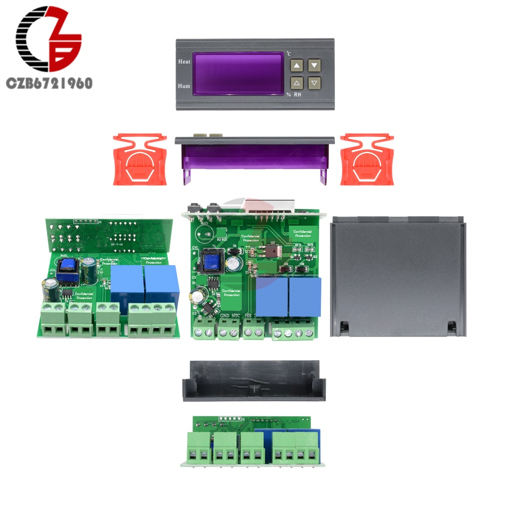 110V 220V 12V LED Digital Temperature Humidity Controller Indoor Brewing Incubator Thermostat Humidistat Therometer Hygrometer