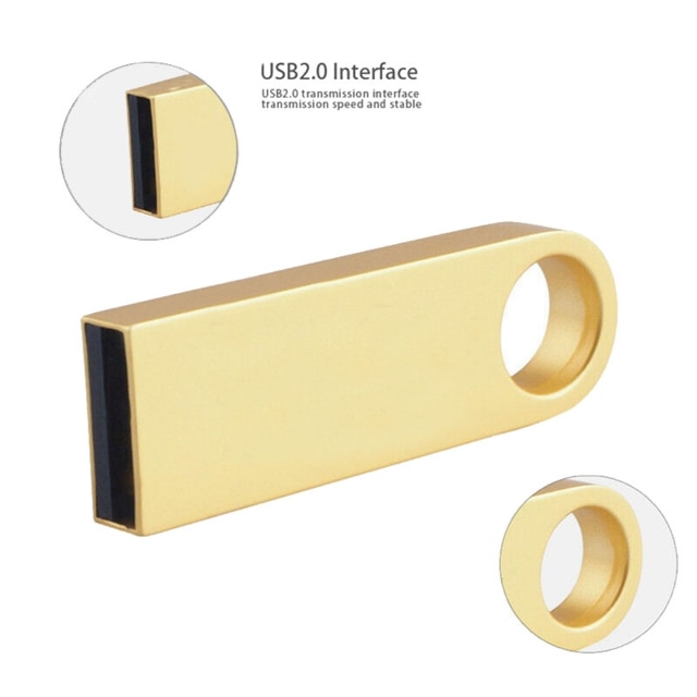 Oppgrader fra 8/16gb to 1tb 2tb usb 2.0 flash -stasjoner metall bærbar minnepinne u disk lagring uk: Gull / 16g-1tb
