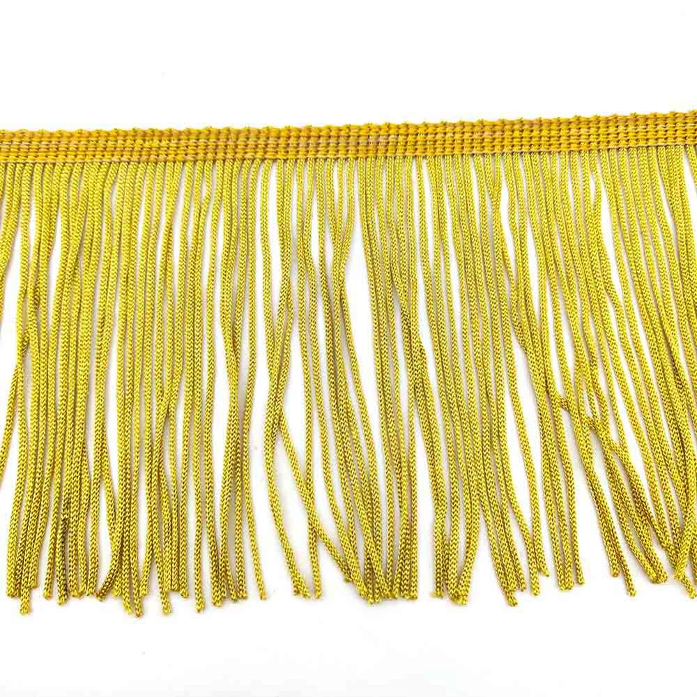 1 Yards van Pack 4 "Breedte Franjes Kant Polyerter Fibre Kwastje Kleding Accessoires Latin Trouwjurk Kwastje Lint diy: Local gold