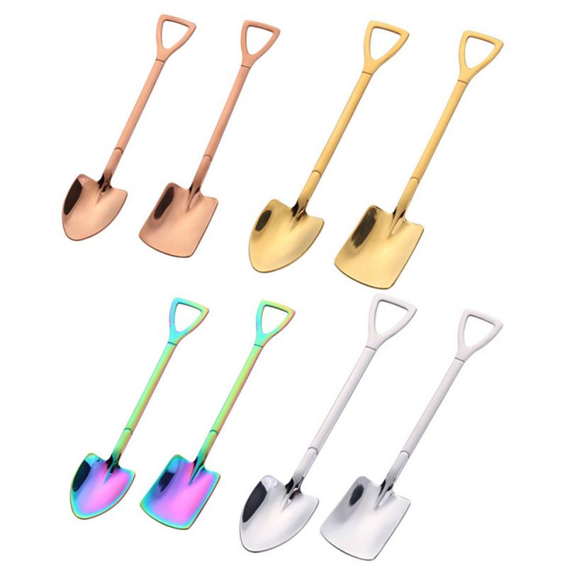 Shovel Small Spoon Fork Taro Spoon Coffee Stir Spoon Stainless Steel Long Handle Spoon Fork Home Small Tools