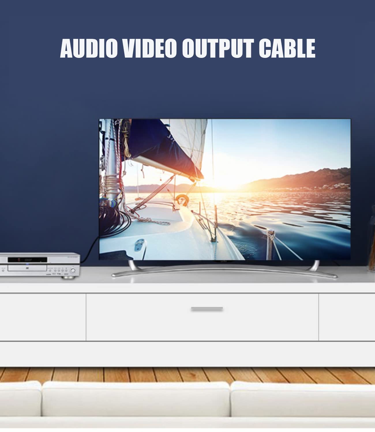 Cavo di uscita audio video AV da 4 poli da 3,5 mm a 3RCA, cavo da 1/8" TRRS a 3 RCA maschio per videocamera set-top box TV
