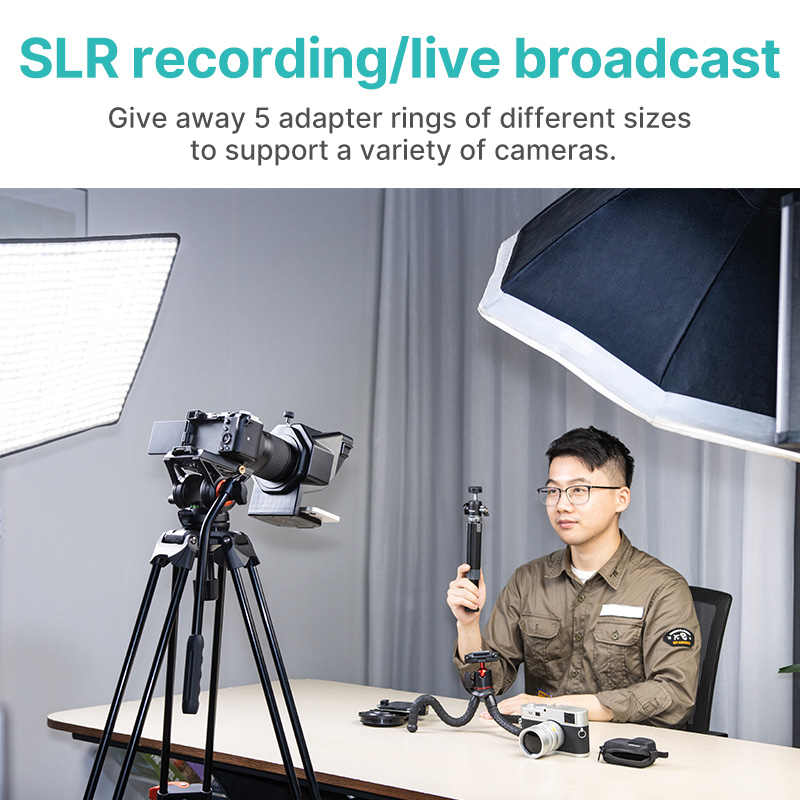 Ulanzi Smartphone and DSLR Recording Mini Teleprompter Portable Inscriber Mobile Teleprompter Artifact Video With Remote Control