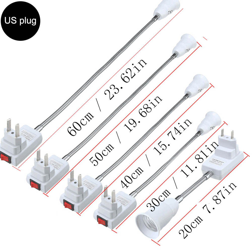Adaptador de extensión de bombilla de luz LED, soporte de Base de lámpara de enchufe de pared, convertidor de extensión Flexible E27, enchufe de tornillo E27, EE. UU./UE