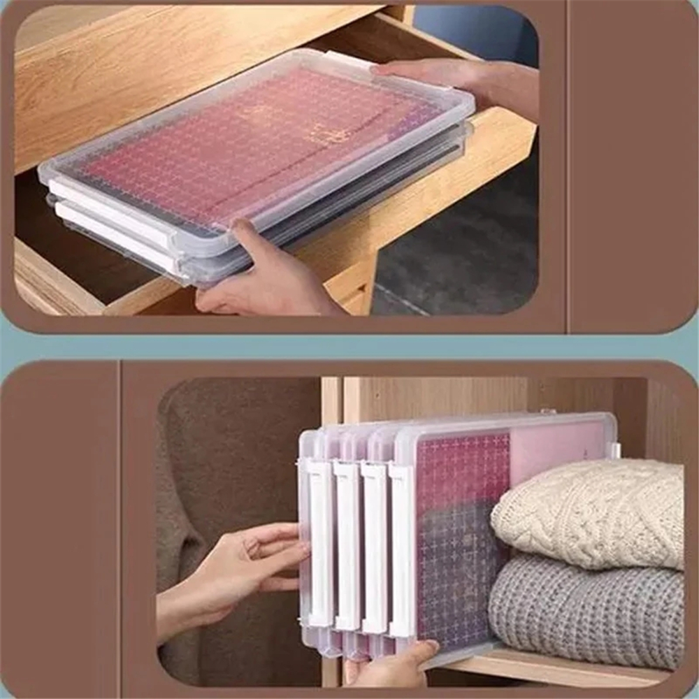 3 Layers File Storage Box Clear Plastic Family Document Cases Desk Paper Organizers A4 Transparent Office Supplies