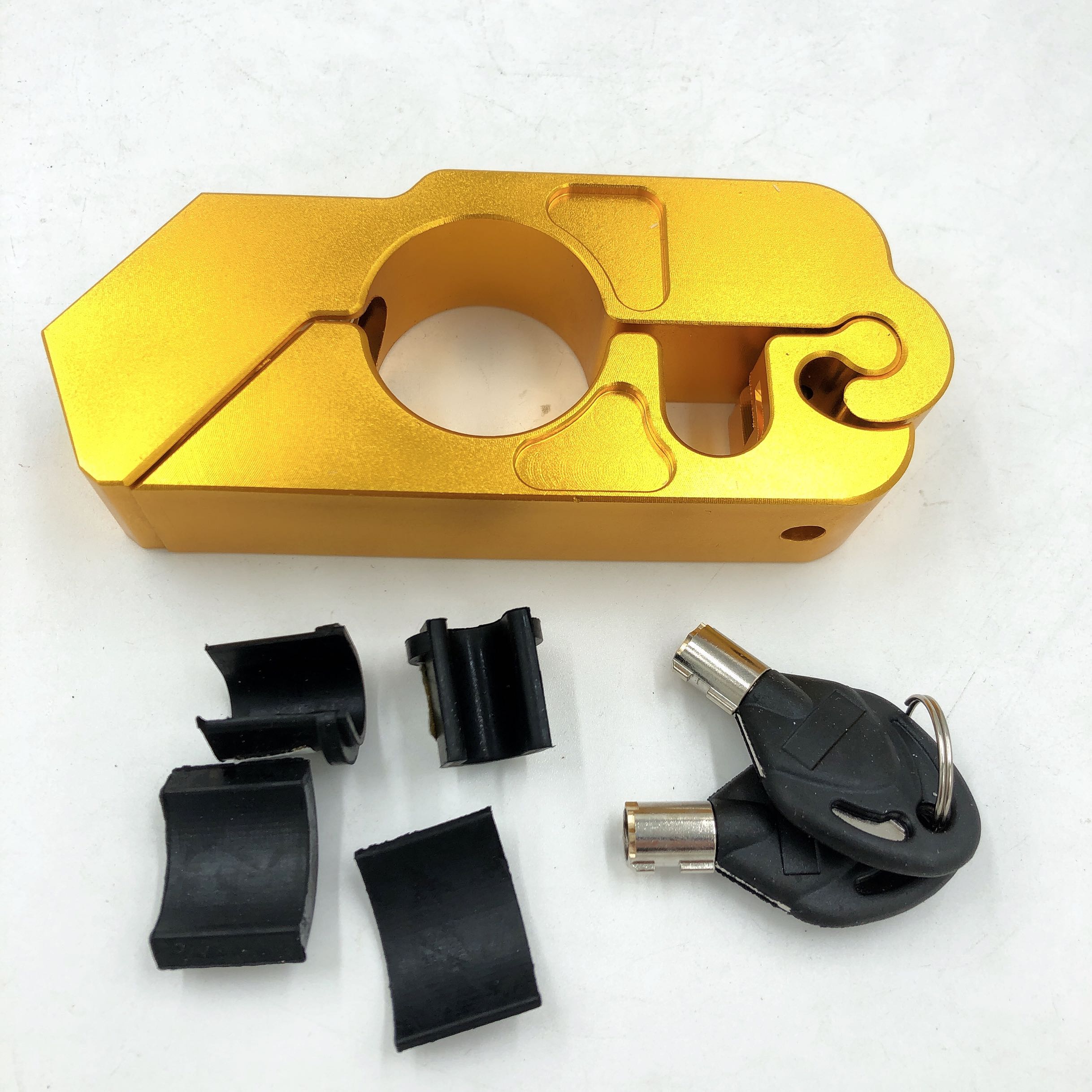 Aluminum Alloy Bike Lock Bicycle Handlebar Lock Motorcycle Anti-Theft Lock Safety Theft Protection Locks MTB Bike Accessories: Yellow