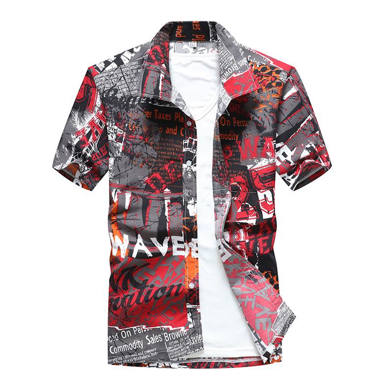 Shirts herenkleding zomer camisa havaiana kleurrijk bedrukt korte mouwen heren hawaiiaanse strand shirts plus maat 5xl: Kleur 11 / 5xl