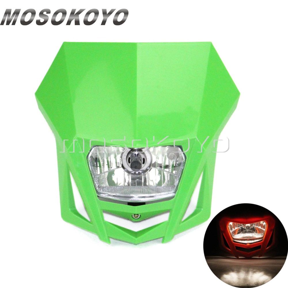 MX Enduro Headlight Pit Dirt Bike Front Lights for Kawasaki KLX150 KX65 KX85 Dual Sport Head Light