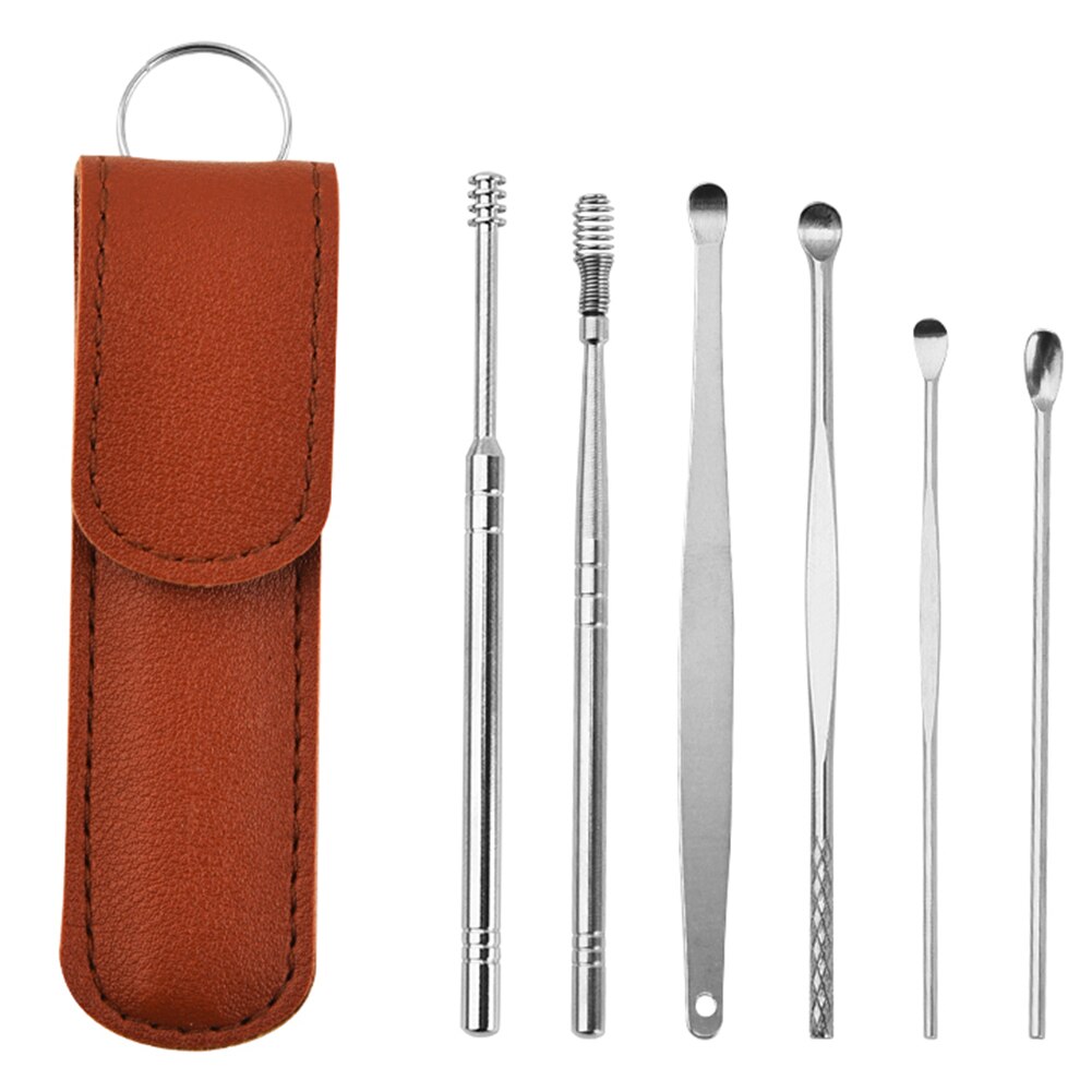 6 Stks/set Oor Pick Schoner Oor Schoner Lepel Care Ear Clean Tool Wax Removal Tool Earpick Sticks Oor Pick Schoonmaken: C