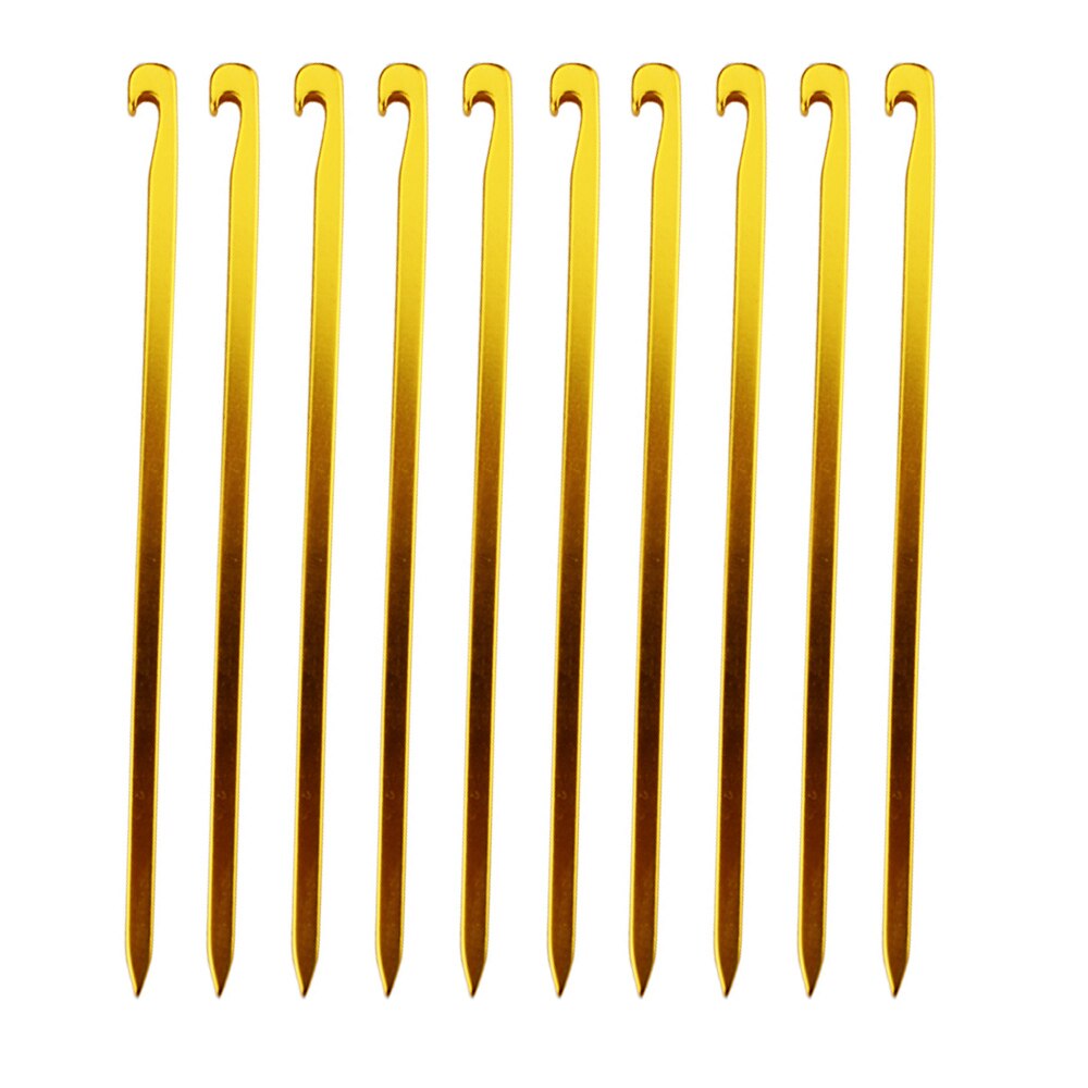 10 pièces/lot de piquets de tente en alliage d'aluminium 16cm piquets de jardin clou de terre hamac robuste Camping pour Guyline auvent flyleaf: jaune clair