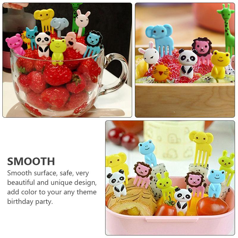 20 stuks cartoon mini bento vorkjes, fruitprikkers, fruit vorkjes, wegwerp dessert vorkjes voor kinderen, voedselbenodigdheden (willekeurige kleur)