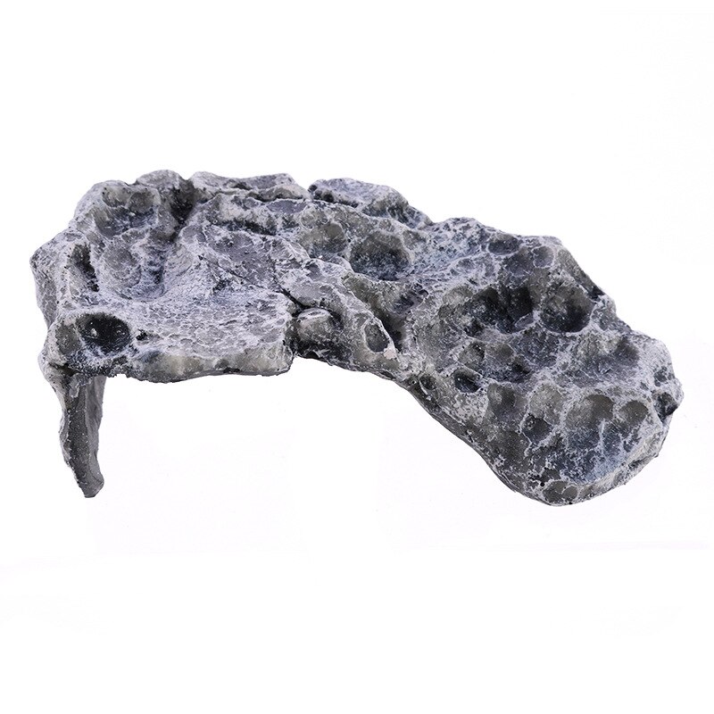 Tortoise Reptiles Basking Climbing Platform Resin Hiding Cave Grey rock shape Rotating Turtle Fish Tank Landscaping Decor