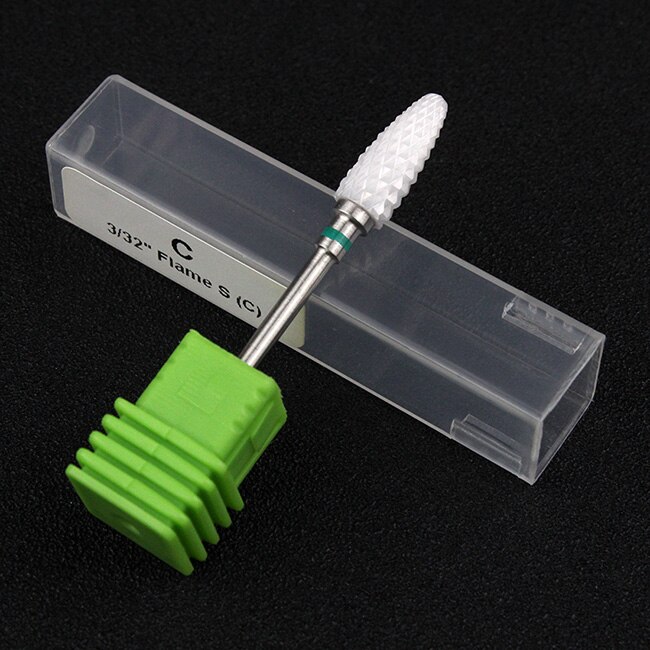 Tignish 1 Uds 3/32 ''broca de clavo de cerámica forma de llama UV Gel polaco quitar taladro eléctrico manicura pedicura herramientas de archivo: C