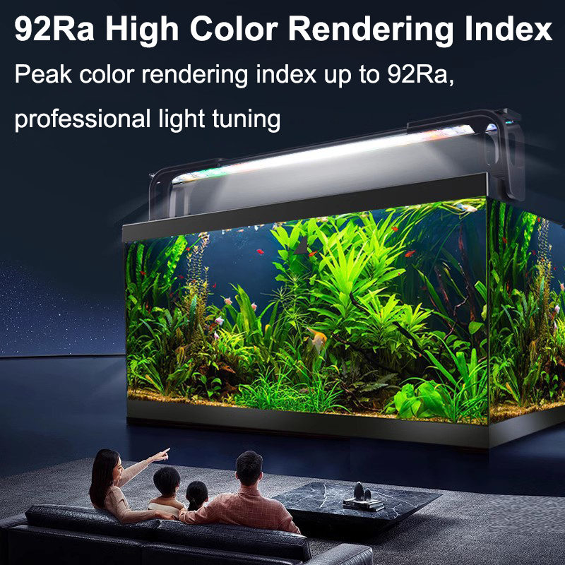 Aquariumlicht, Vollspektrum-Aquariumlicht für Wasserpflanzen, ausziehbare, wasserdichte Clip-an-Lampe für Aquarien