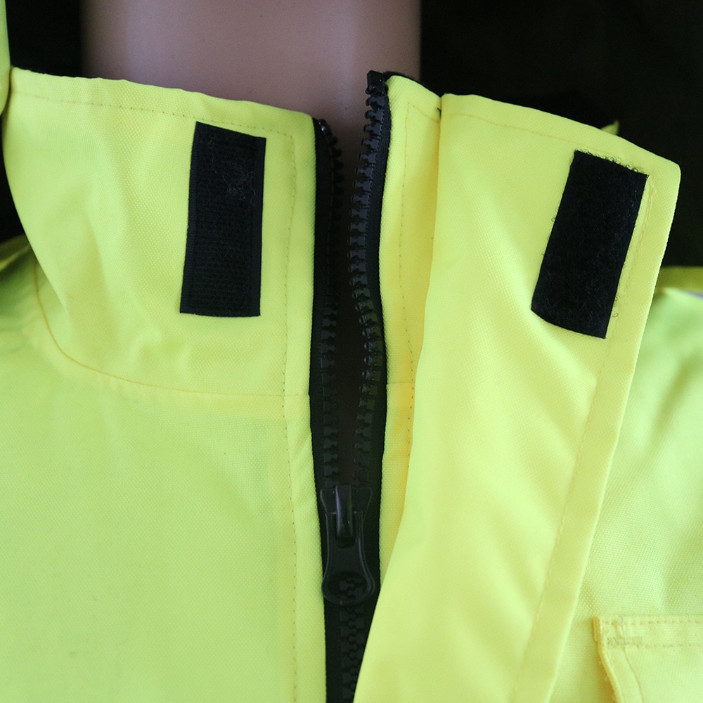 Fluorescerende arbejdstøj med kasket unisex advarsel reflekterende trafikpligt sikkerhedsbeskyttelse tykkere varmt vinter vindtæt tøj
