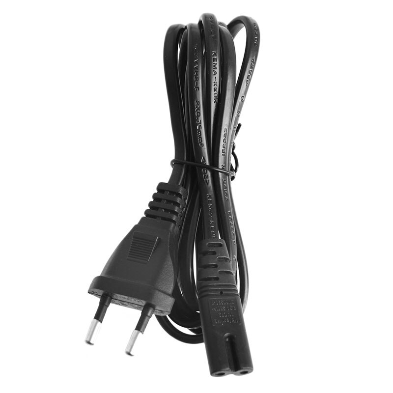 Cable de alimentación de CA de 2 pines, conector corto C7 a europeo, 1,5 M, 5 pies, Figura 8