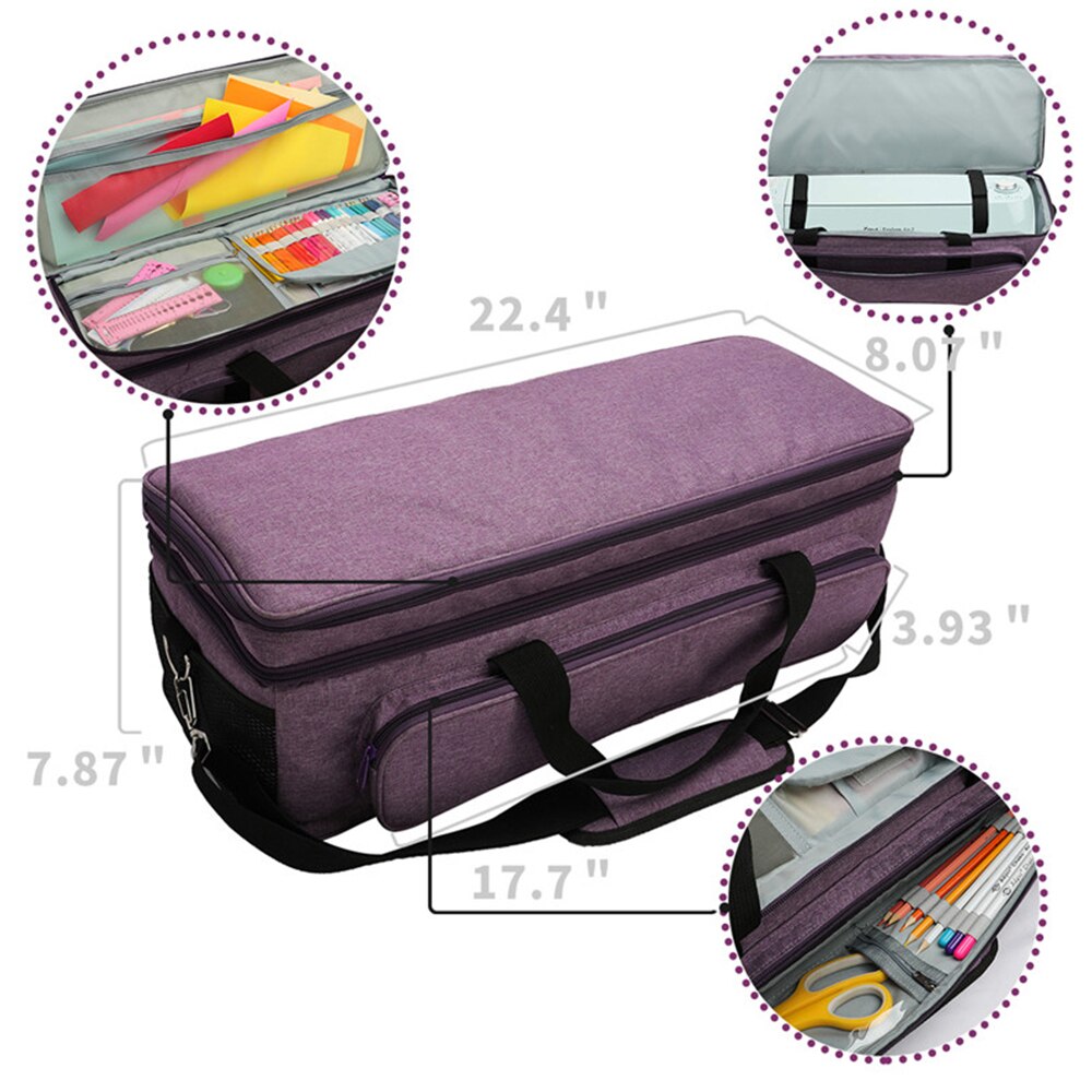 Organizer Tas Voor Craft Superhandige Draagtas Voor Je Cricut Of Snijmachine – Groot Formaat, Stevig & Veel Vakken Opbergtas Knutselmachine