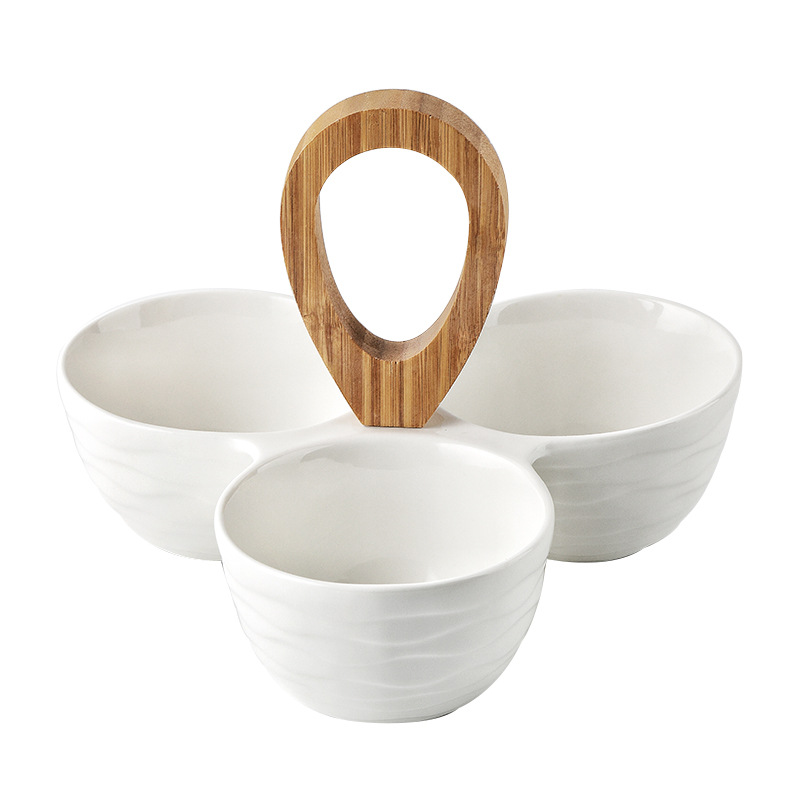 ceramic fruit platter Modern household living room fruit platter Dessert platter Dry fruit inventory Heart platter divided candy: Default Title