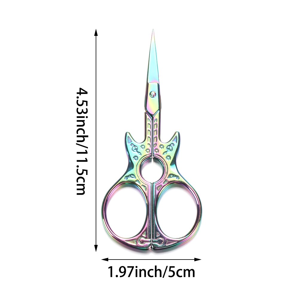 1Pcs Vintage Gitaar Vorm Borduren Tailor Naaien Schaar Antieke Fijne Steek Stof Cutter Trim Shear Kantoorbenodigdheden Tool