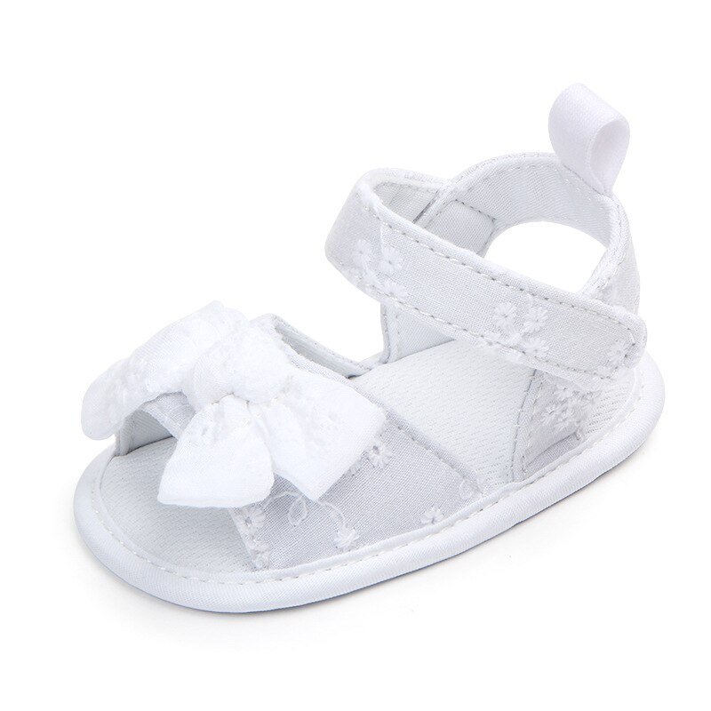 Pasgeboren Baby Meisje Sandalet Bows Peuter Zomer Roze Schoenen Open Teen Sandalen Baby Slippers Prinses Flats Douche: WHITE / 0-6 months