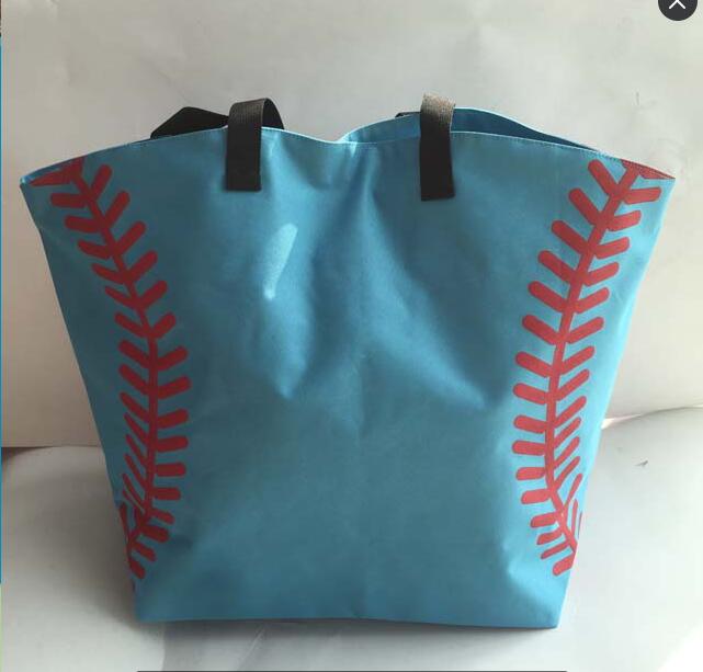 Roze Geel Softbal Wit Baseball Sieraden Verpakking Blanks Kinderen Katoen Sport Tassen Honkbal Softbal Tote Tas Voor Kinderen