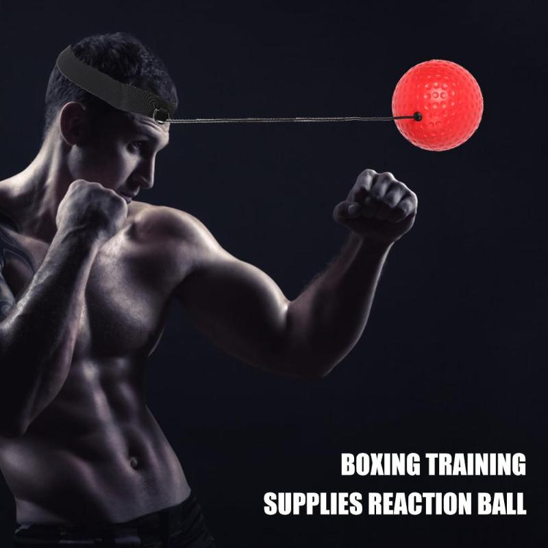 Hovedmonteret boksning refleks hastighed bold boksning træningsudstyr (rød bold)