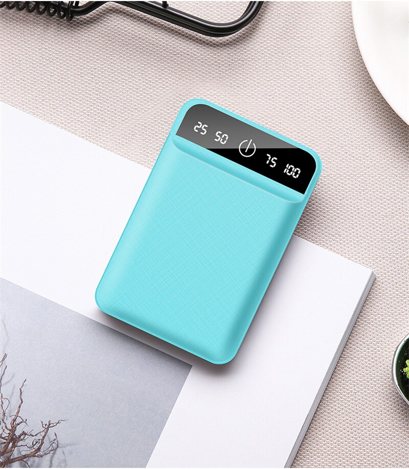 10000mAh Power Bank Portable Charger Mobile Charging Mini Powerbank USB External Battery For Xiaomi iPhone Phone 11 XR Poverbank: Blue