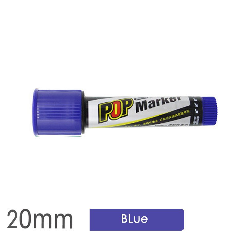 Climemo 12mm Whiteboard Paint Marker Rotuladores Markers Pen Permanent Waterproof Art Supplies DIY Comic Sketching Markers: 12mm Blue