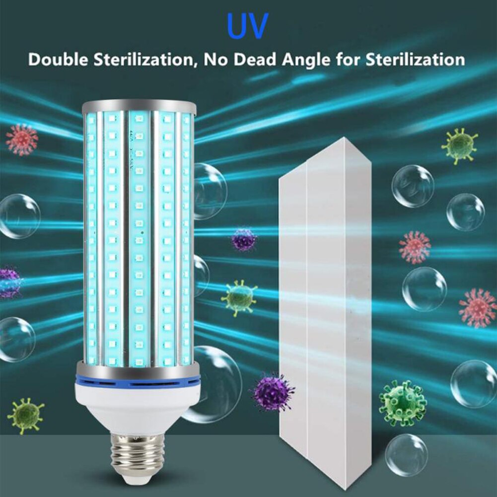 60W LED UVC Germicidal Lamp UV Sterilization Disinfection Lamp Ultraviolet Corn Bulb Ozone Led Lights Home Clean Air Kill Mites