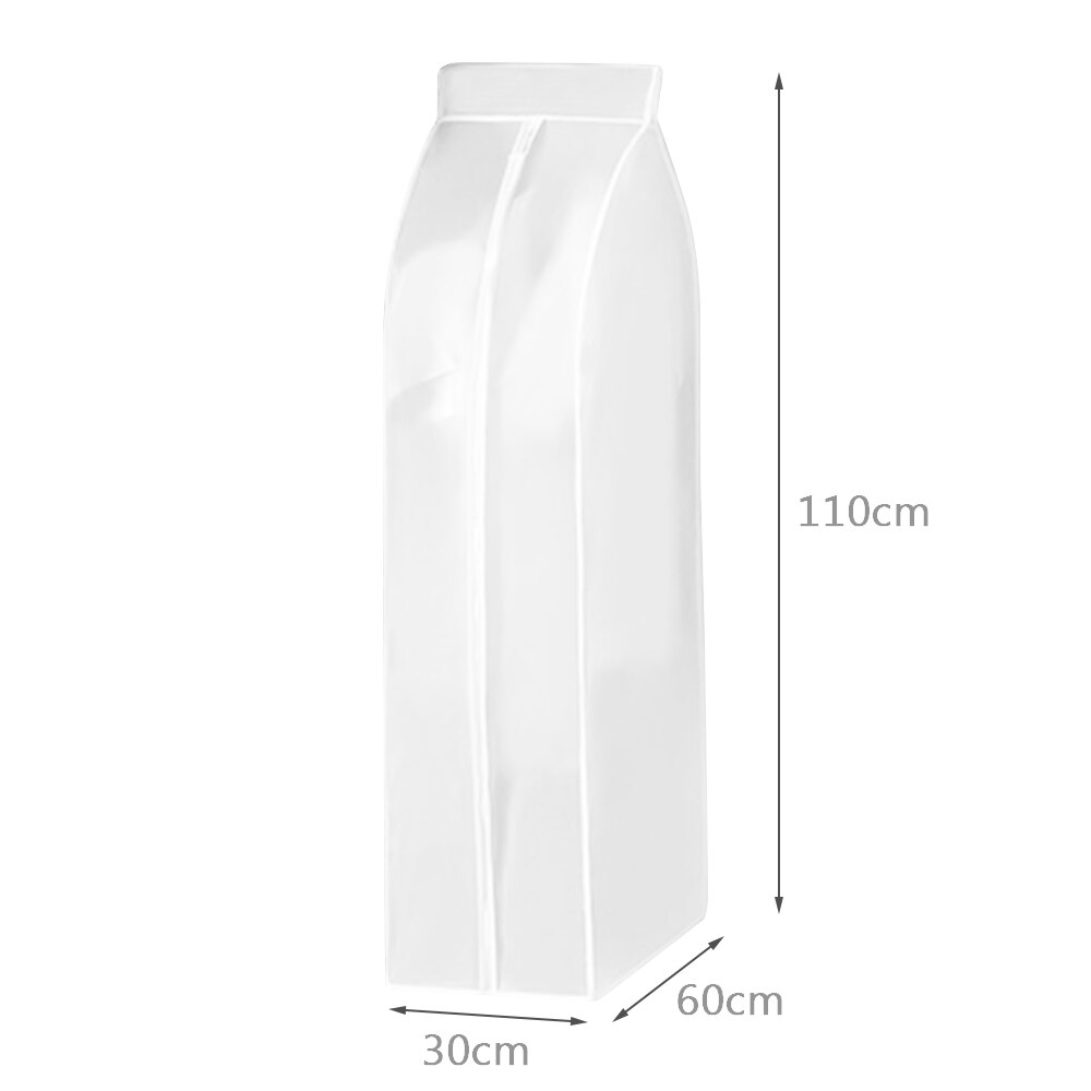 3D Zipper Dust Clothes Cover Clothes Storage Wardrobe Suit Bags Closet Hangers Case Clothing Cover Dust Bag Hanging Organizer 1P: L