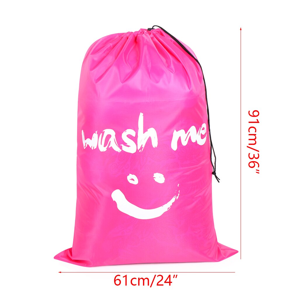 Nylon Laundry Bag Drawstring Bag Travel Protable Storage Pouch Machine Washable Dirty Clothes Organizer Folding Wash Bag
