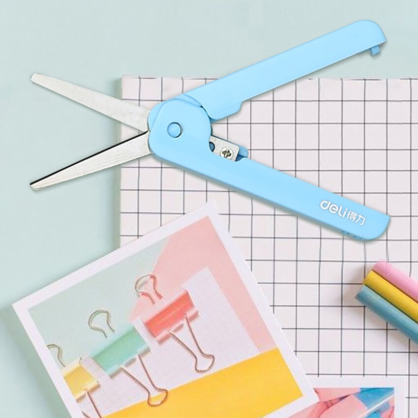 Tijeras portátiles para cortar papel, artículos de papelería para oficina y escuela, tijeras plegables para modelar, 2 unidades por lote