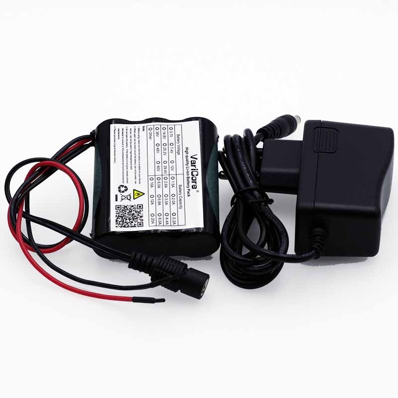 VariCore 12 v 2600 mah 18650 Li-Ion Oplaadbare batterij 35 w LED Lamp CCTV Camera 2.6A Batterijen + 12.6 v 1A Charger