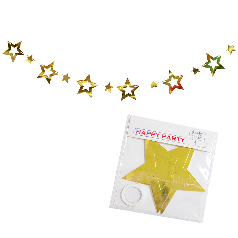 Glitter Stars Garland Banner Decoration Star Hanging Bunting Banner for Graduation Wedding Birthday Christmas Party Supplie: Dark Khaki
