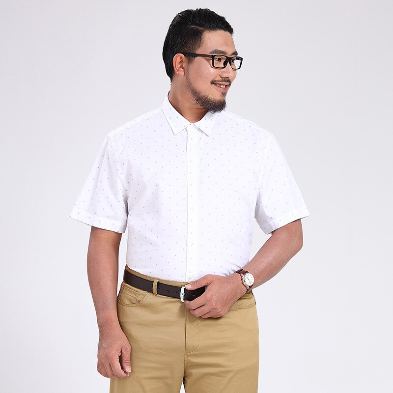 Smart Casual Solid Plain Ingericht Mannen Shirt Polka Dot Mode Jurk Shirt Korte Mouw Zomer Camisa Masculina