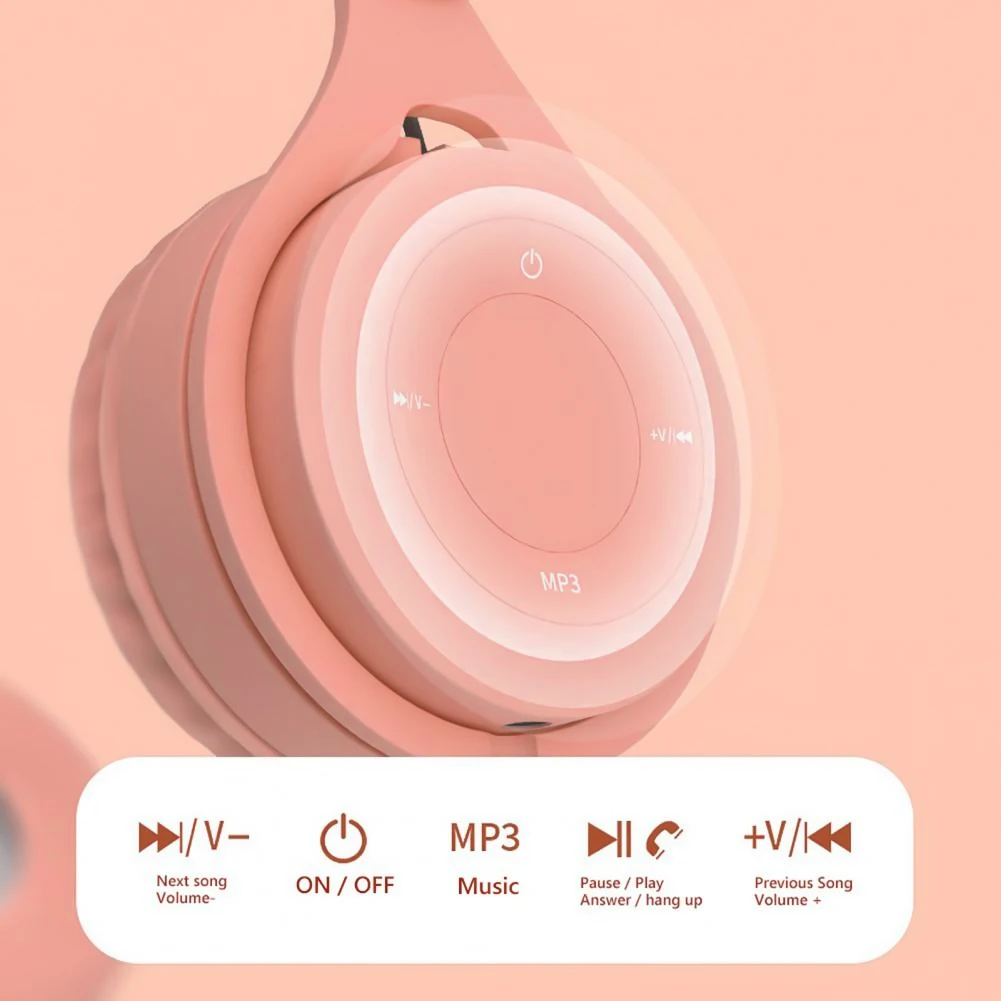 Børnehovedtelefoner trådløse bluetooth-øretelefoner stereo foldbare hjelme gaming headset over-ear hovedtelefoner til android ios