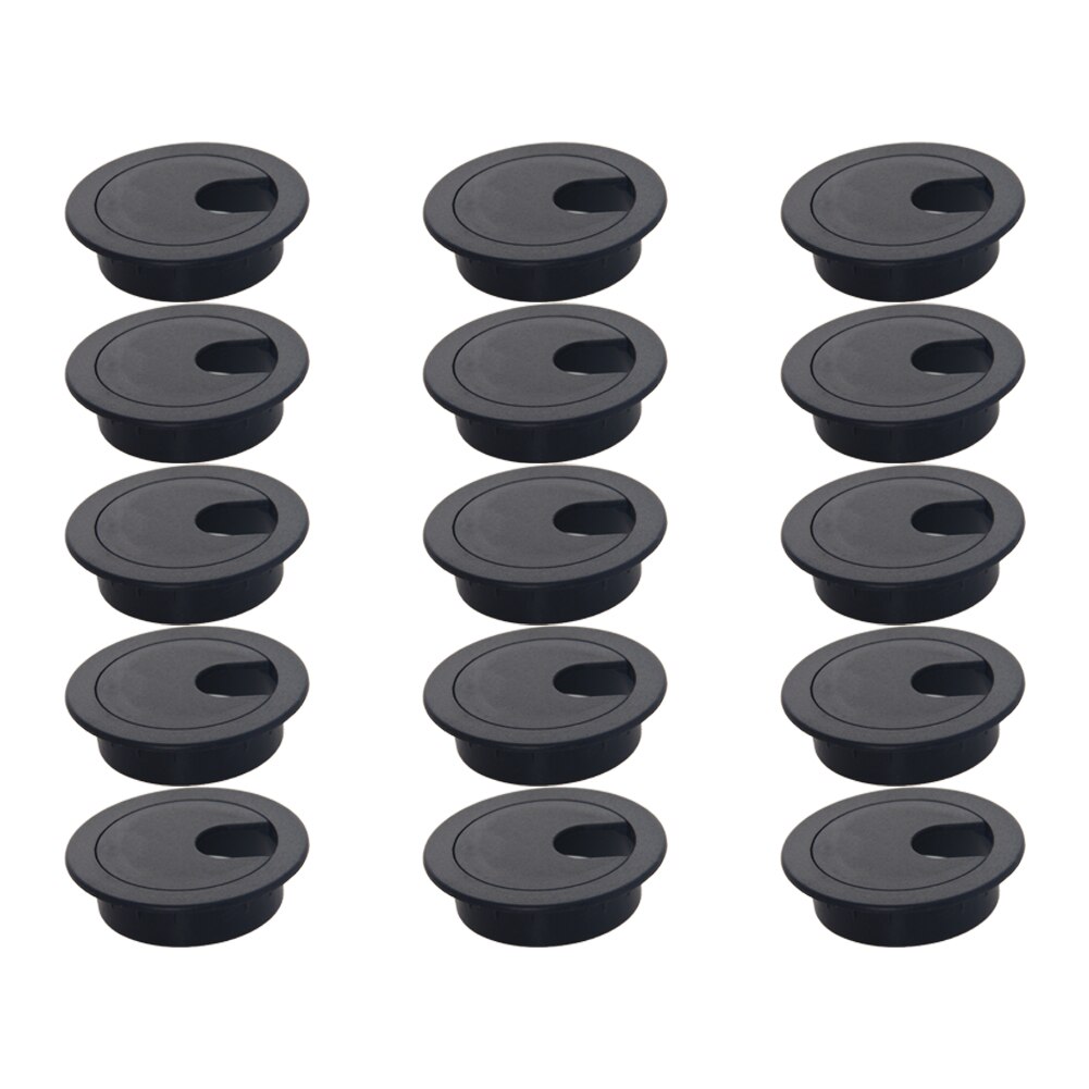 MroMax Desk Threading Box Plastic Cover Rod Diameter 35mm Black/Gray 35mm Hardware Office Appliances 5/15/30pcs