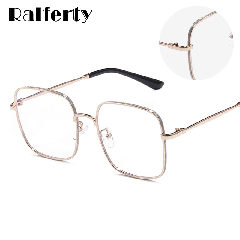 Ralferty Big Square Glasses Frame Women Optical Brand Eyeglasses Frames For Woman Prescription Glasses W9091