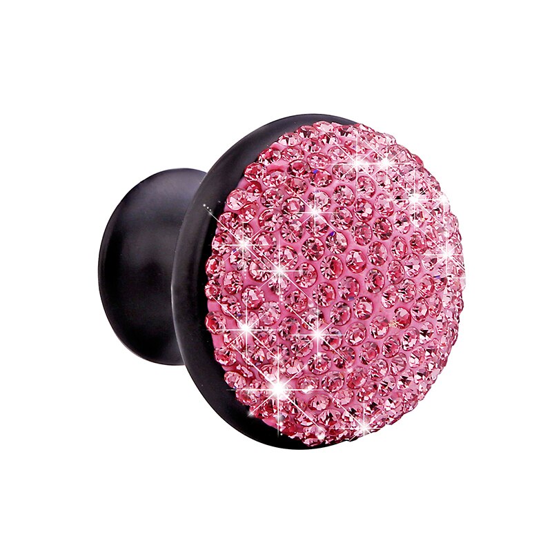 35mm garderobshandtag svampform färgglada kristallstrass skåplåda dragdörrsknoppar 2 st ksi 999: Rosa