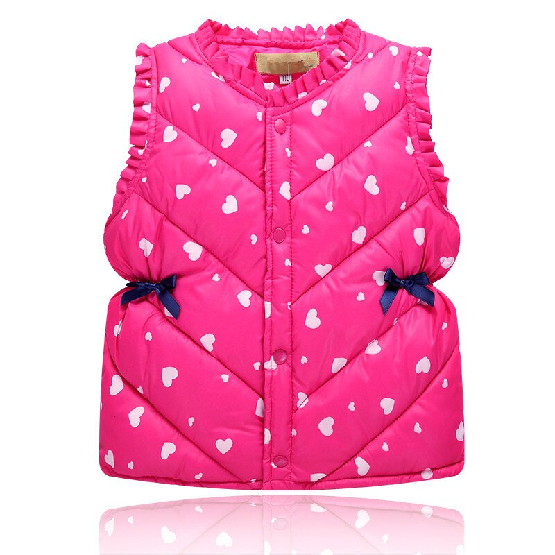 Höst vinter barn bär bomull tunn väst baby prinsessa dun ytterkläder flickor kappa kläder barn solid hålla värmen jacka