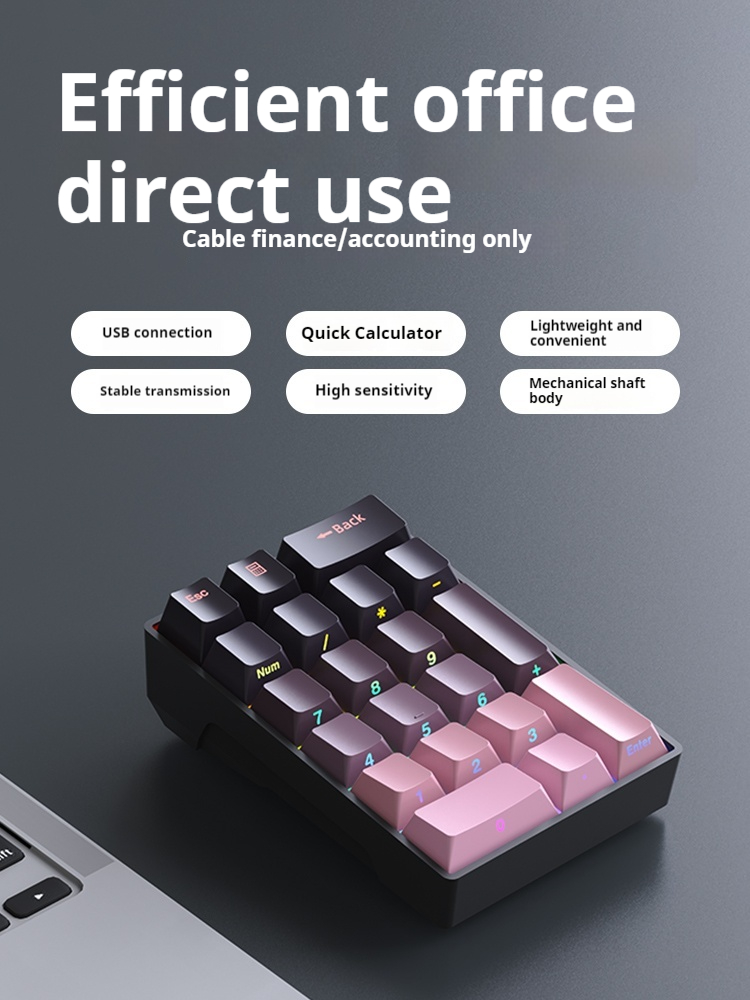 Forgeant F20 Keypad Mini Wired Numeric 20Keys External Keypads Customization ABS For Pc Computer Accessories Number Pads