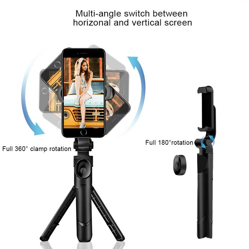 Style 3 In 1 Wireless Bluetooth Selfie Stick Extendable Handheld Monopod Foldable Mini Tripod With Shutter Remote For Phone