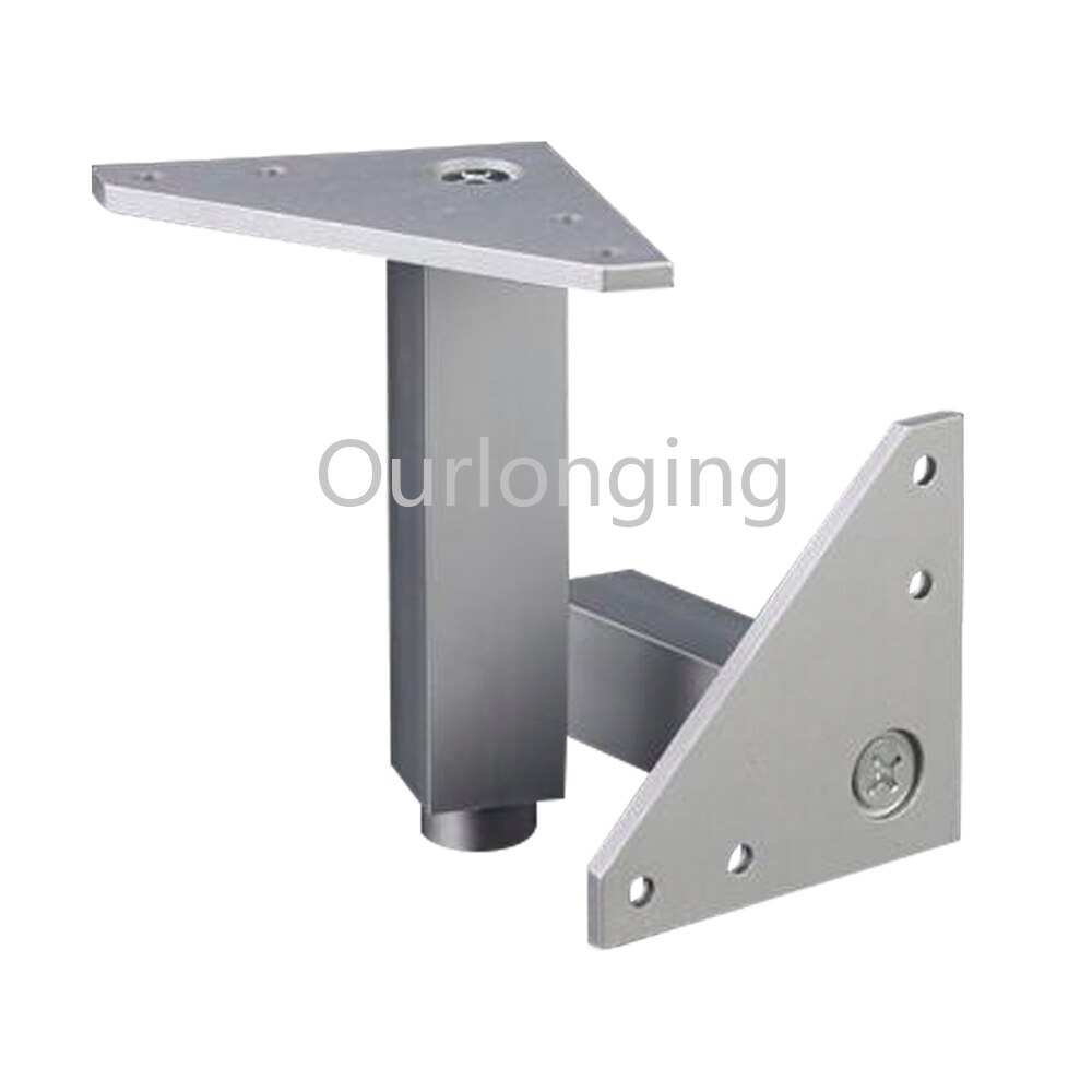 4PCS 200mm Adjustable Silver Aluminum Alloy Triangle Base Furniture Legs Cabinet Sofa Feet