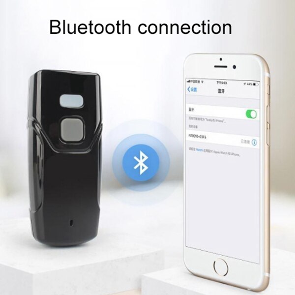 Portable One QR Code Bluetooth Wireless Scanning Handheld Barcode Scanner Red Light CCD Barcode Scanner