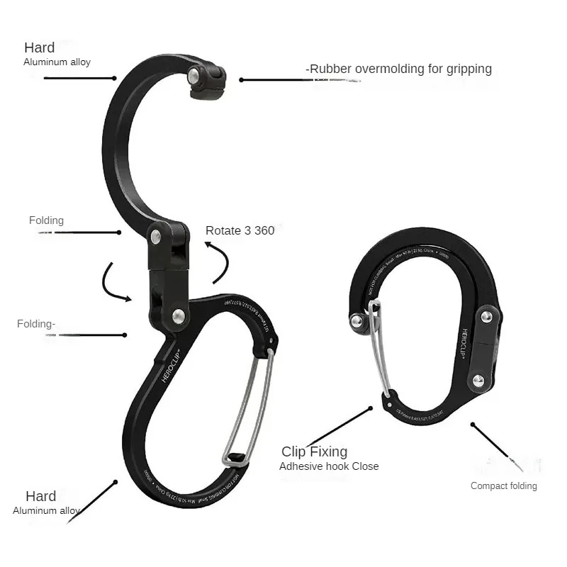 Camping hybrid Ausrüstung Clip Karabiner Rotierender Haken Clip Nicht verriegelnde starke Clips zum Angeln Wandern Reisen Rucksack Karabiner Clip