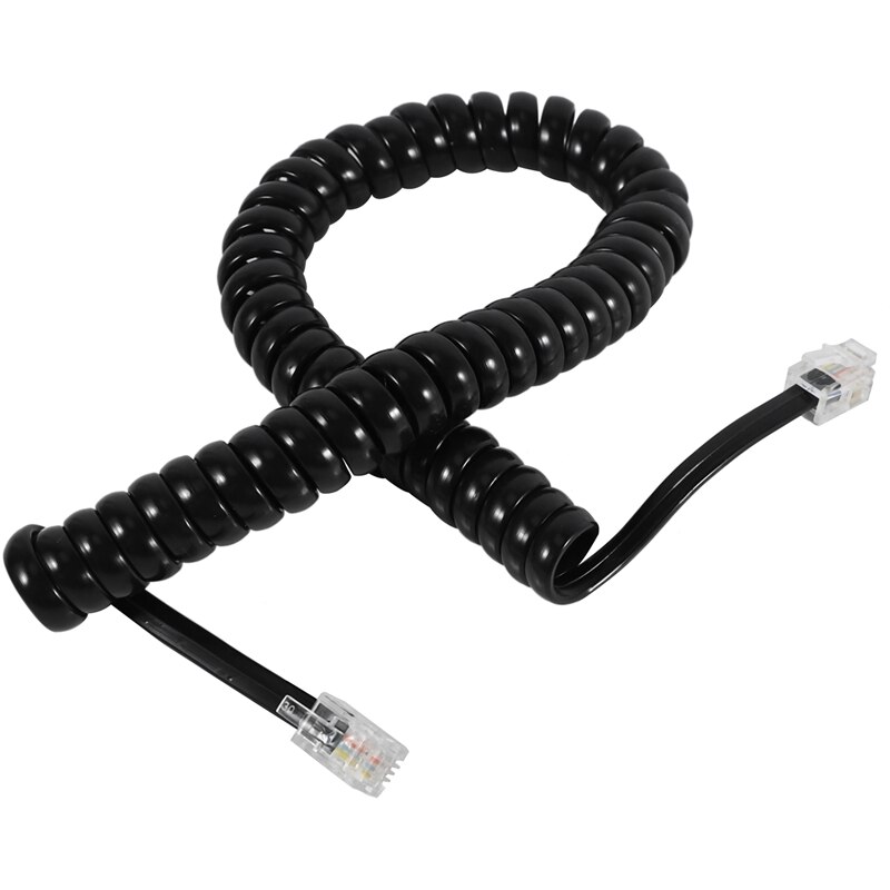 Telefonkabel-entwirrer, , 2er -Pack, schwarz, spiralförmig, telefonhörerkabel,  / 1.1 ft spiralförmig , 2er- Pack, schwarz, verlängert, drehbar